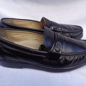 Mens SAS Black mock toe strap shoes size 10.5
